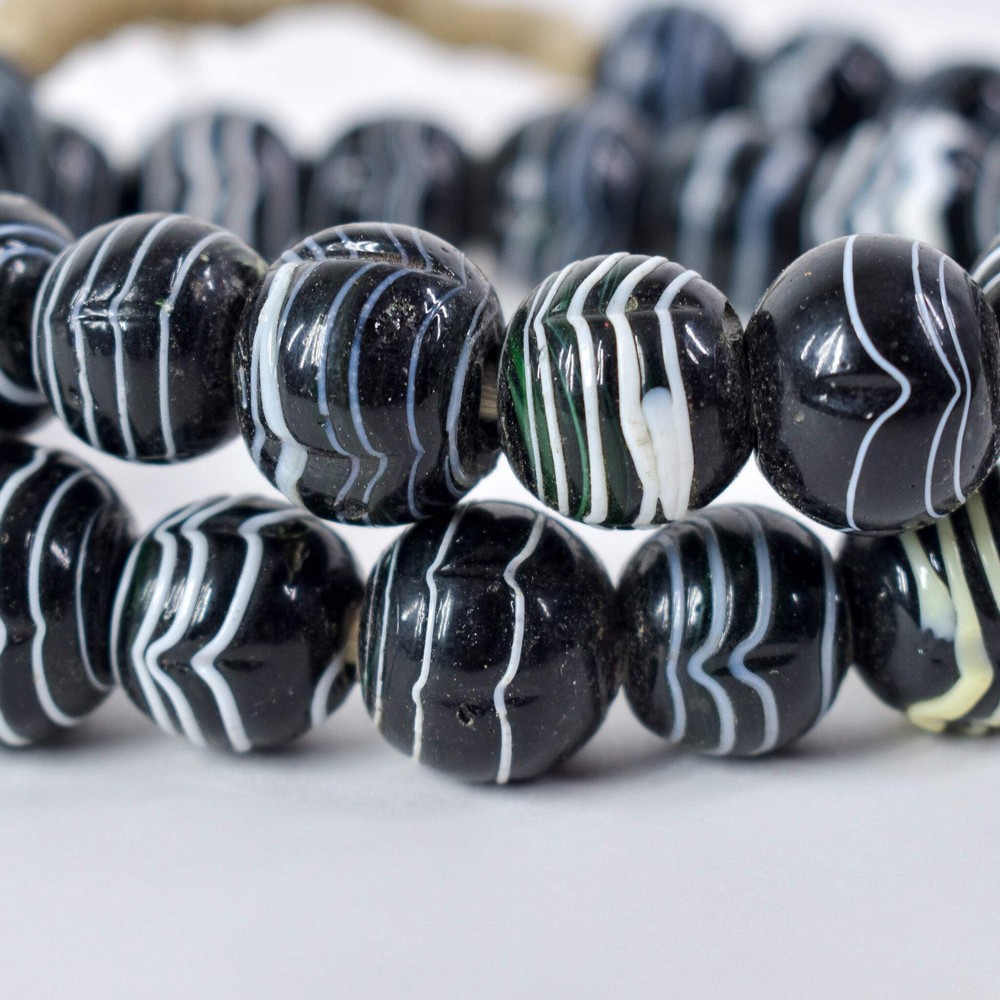 Czech Black and White Trade Beads