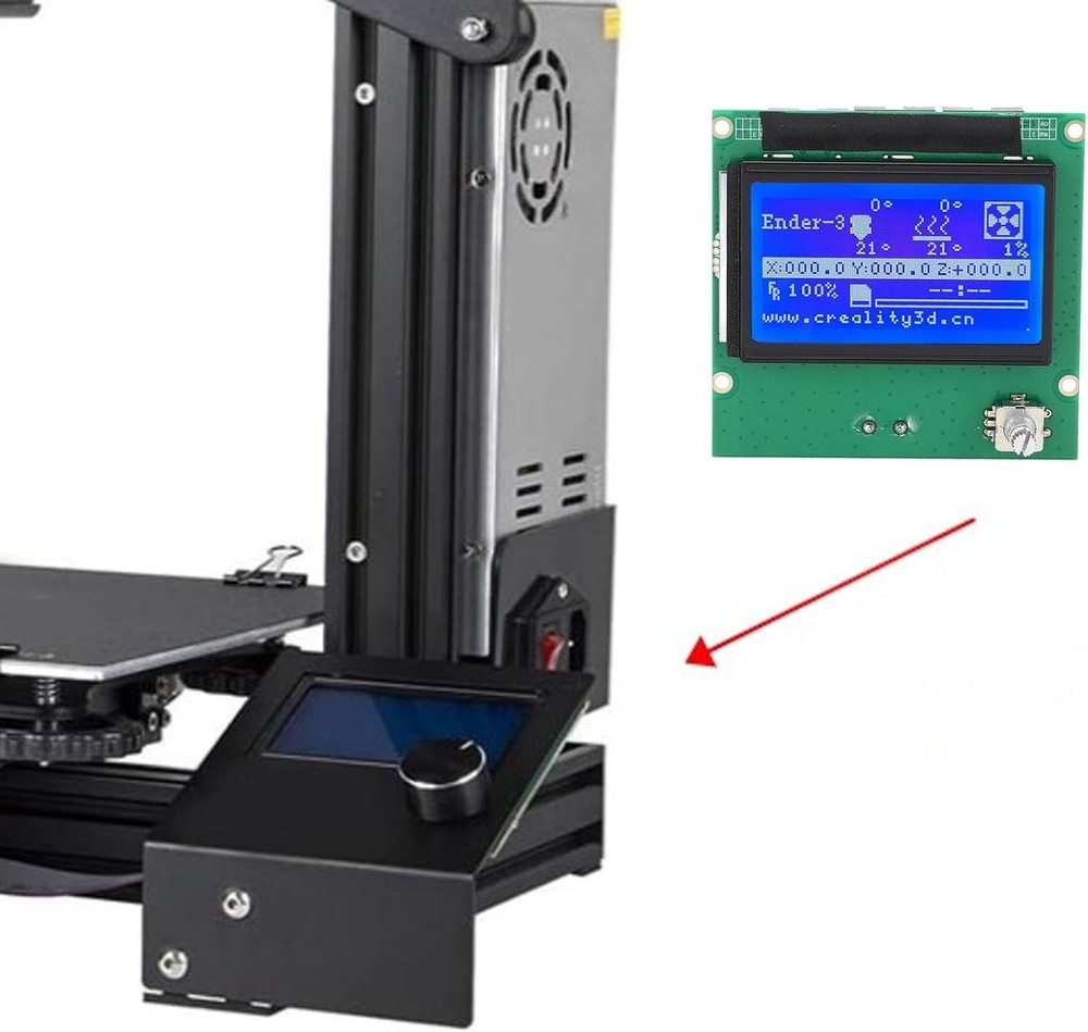 3D Printer LCD Display Screen 12864 Control Panel Blue for Ender 3 Series