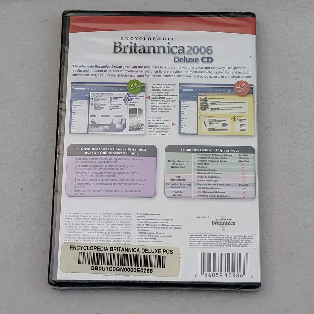 Encyclopedia Britannica 2006 Deluxe 3 CD Rom Set