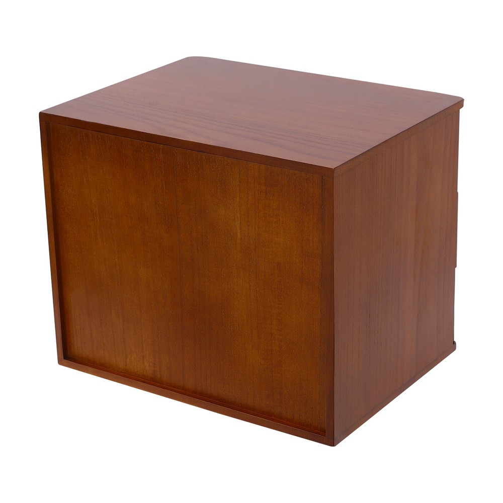 Wooden Desktop Storage Box Drawer Office Home Table Display Organizer with Lock.