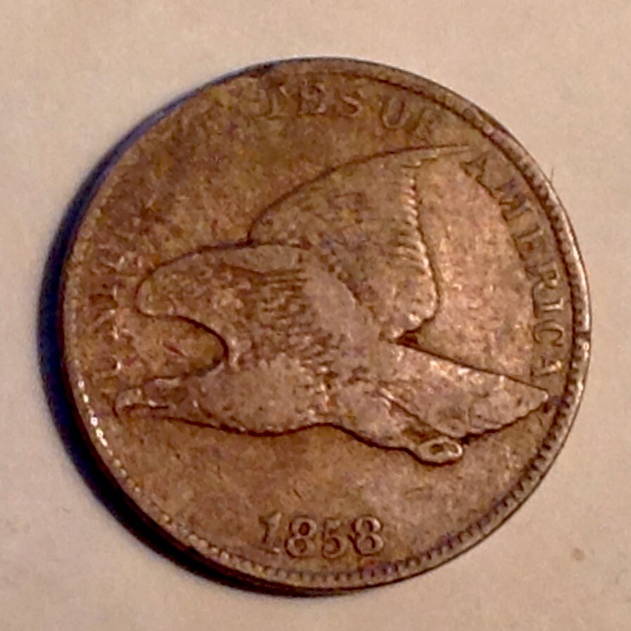 1858 US Flying Eagle Cent cd -