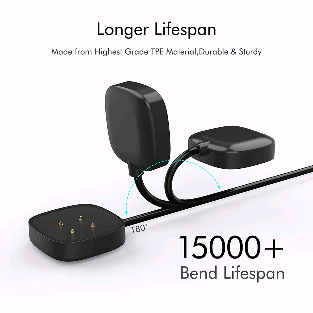2 pcs Wireless Charger For Fitbit Sense 1 2 /Versa 3 4 USB Fast Charging Dock US