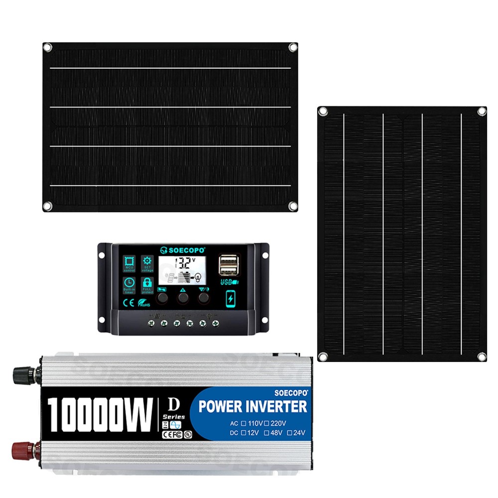 10000W Solar Starter Kit 2x High-Yield Solar Panels + 100A Charge Controller