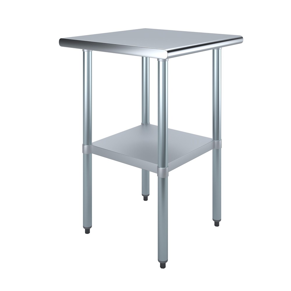 24" X 24" Stainless Steel Work Table With Galvanized Undershelf