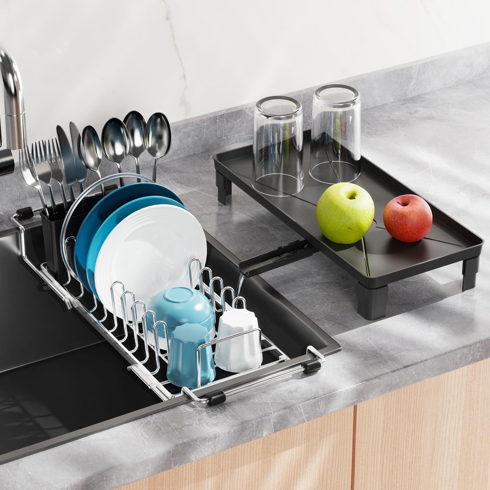 Stainless Steel Small Dish Drying Rack - Compact in Sink with Drainboard