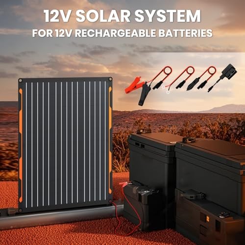 20W 12V Solar Panel Charger Kit with Built-in Charge Controller - TC-20W