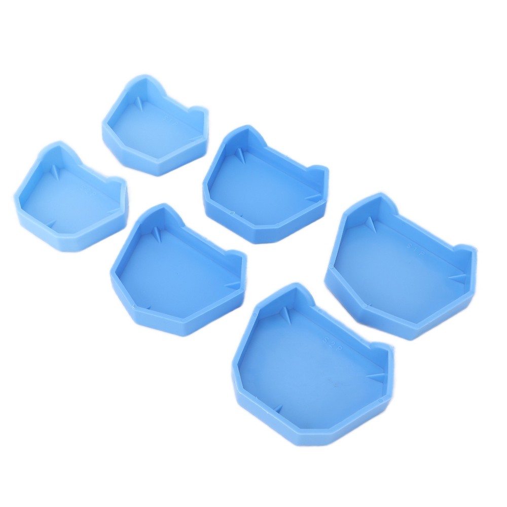 6pcs Dental Lab Model Base Silicone Dental Lab Loading Blue For Dentists