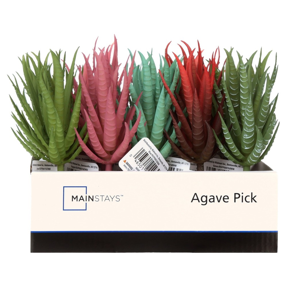 6.5" Artificial Agave Succulent Picks, Mixed Colors