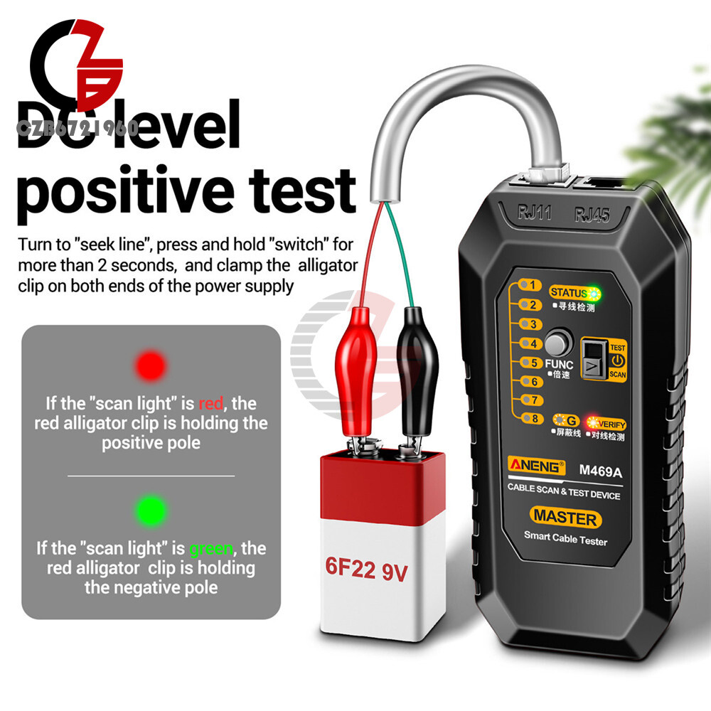 ANENG M469A Multifunctional Network Cable Tracker Networking Analyzer RJ11/RJ45