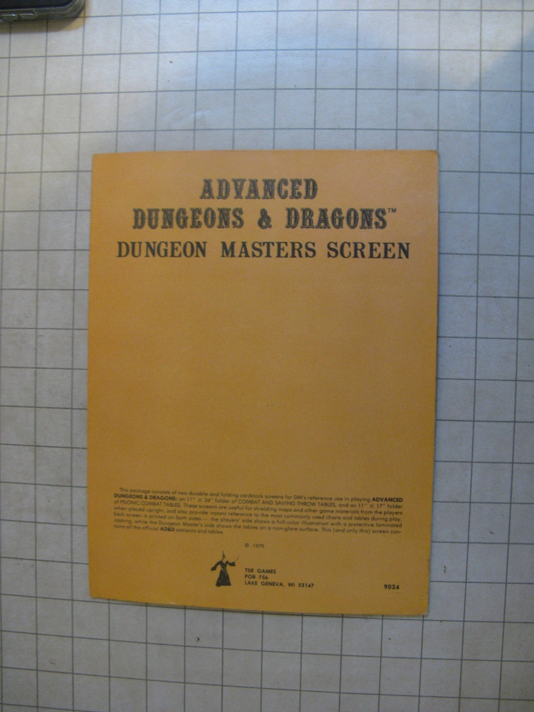 AD&D 1E DUNGEON MASTERS PSIONIC SCREEN 2-panel blank cover Dungeons & Dragons