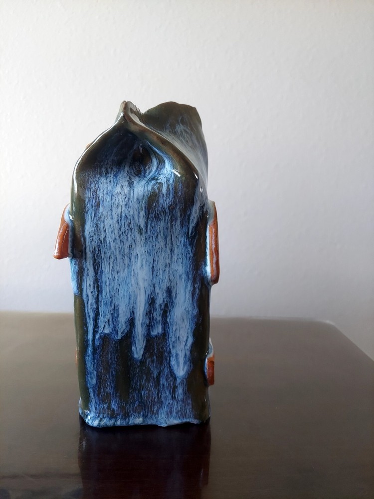 Original Ceramic Orange Juice Box Medium Sculpture Handmade Art