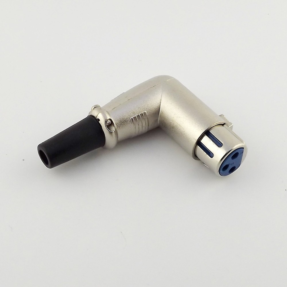Microphone Balanced Right Angle 3 Pin XLR Female Socket Connector Cord Adapter
