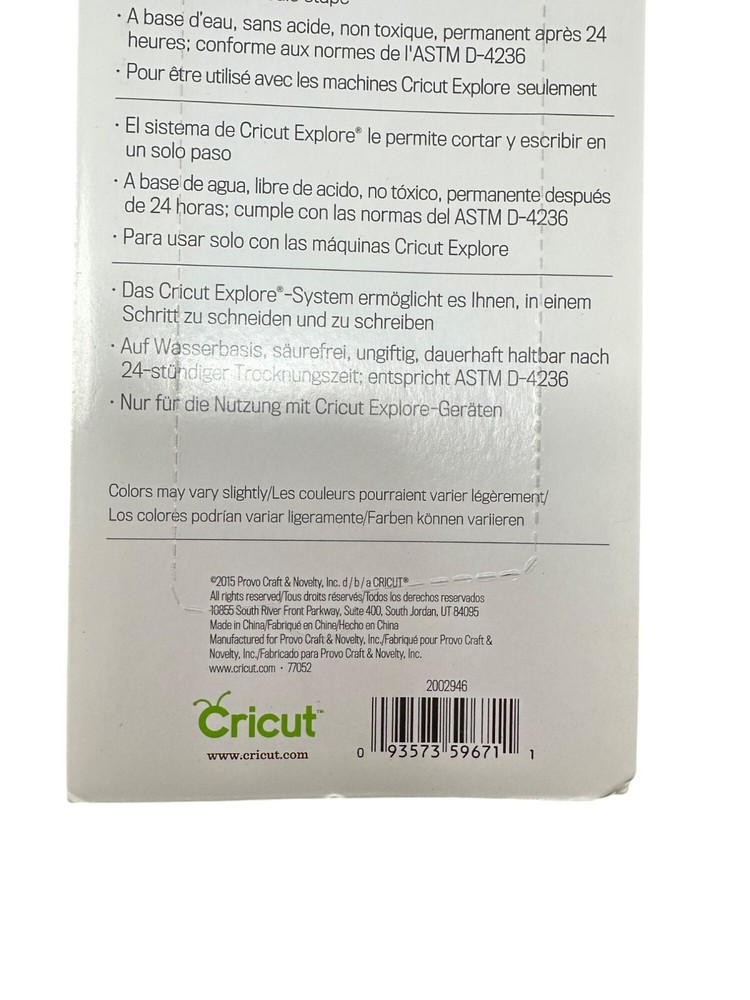 Cricut Explore Classic Pen Set Fine Point Multicolor Pack Crafting Writing Gift