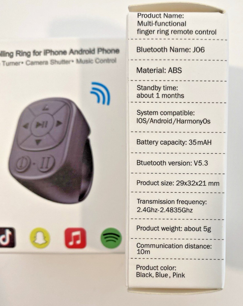 Tiktok Scrolling Ring Remote Control Suitable for Iphone, iPad, Pink , 2 Pack