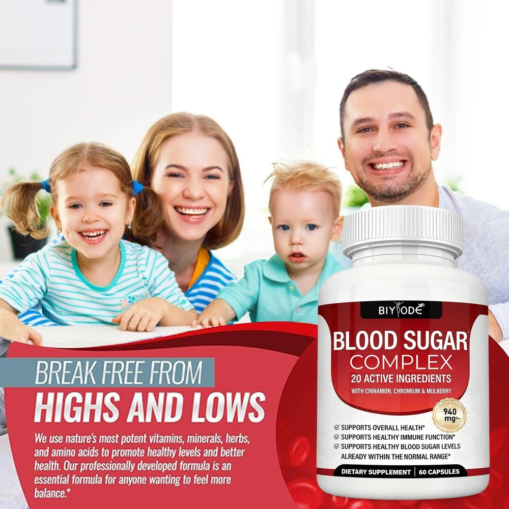 2PCS BLOOD SUGAR BLEND SUPPORT Alpha Lipoic Acid&Cinnamon 20Herbs Complex