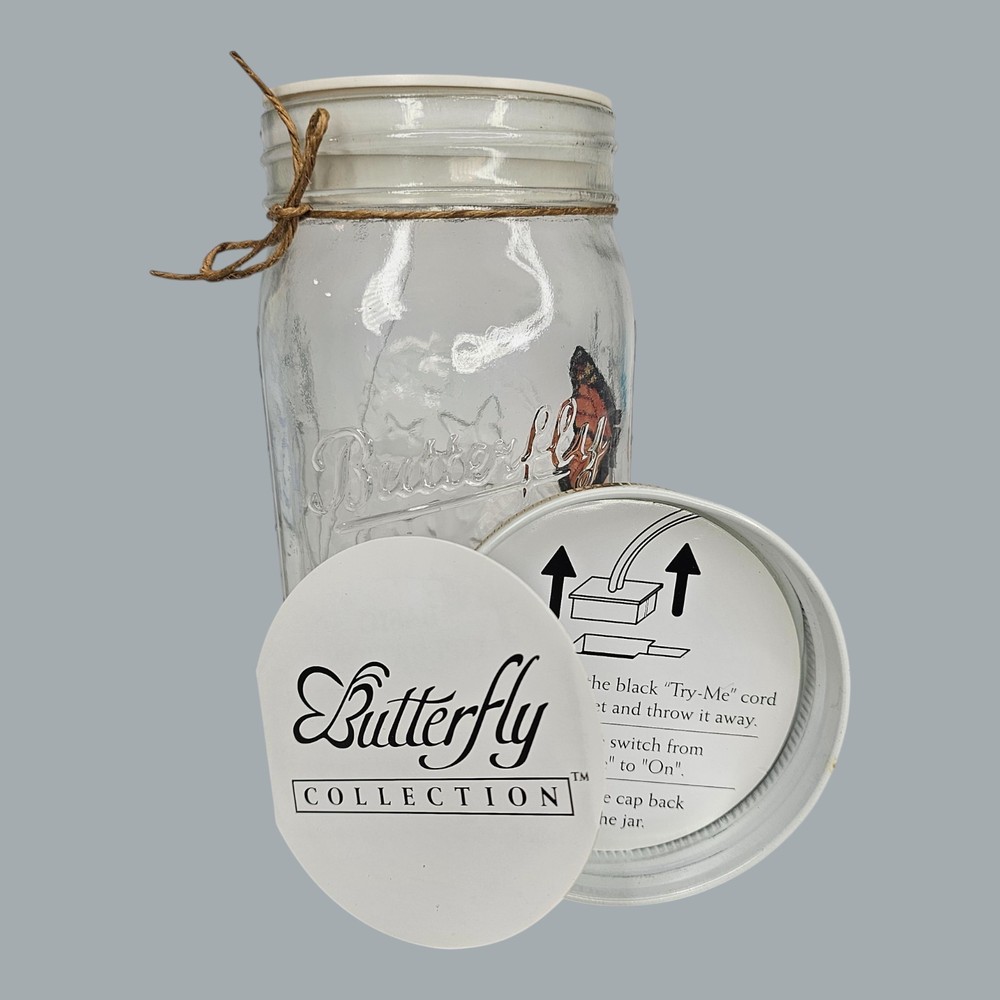 Electronic Butterfly Jar Fluttering Motion Realistic Toy Nature Decor Gift