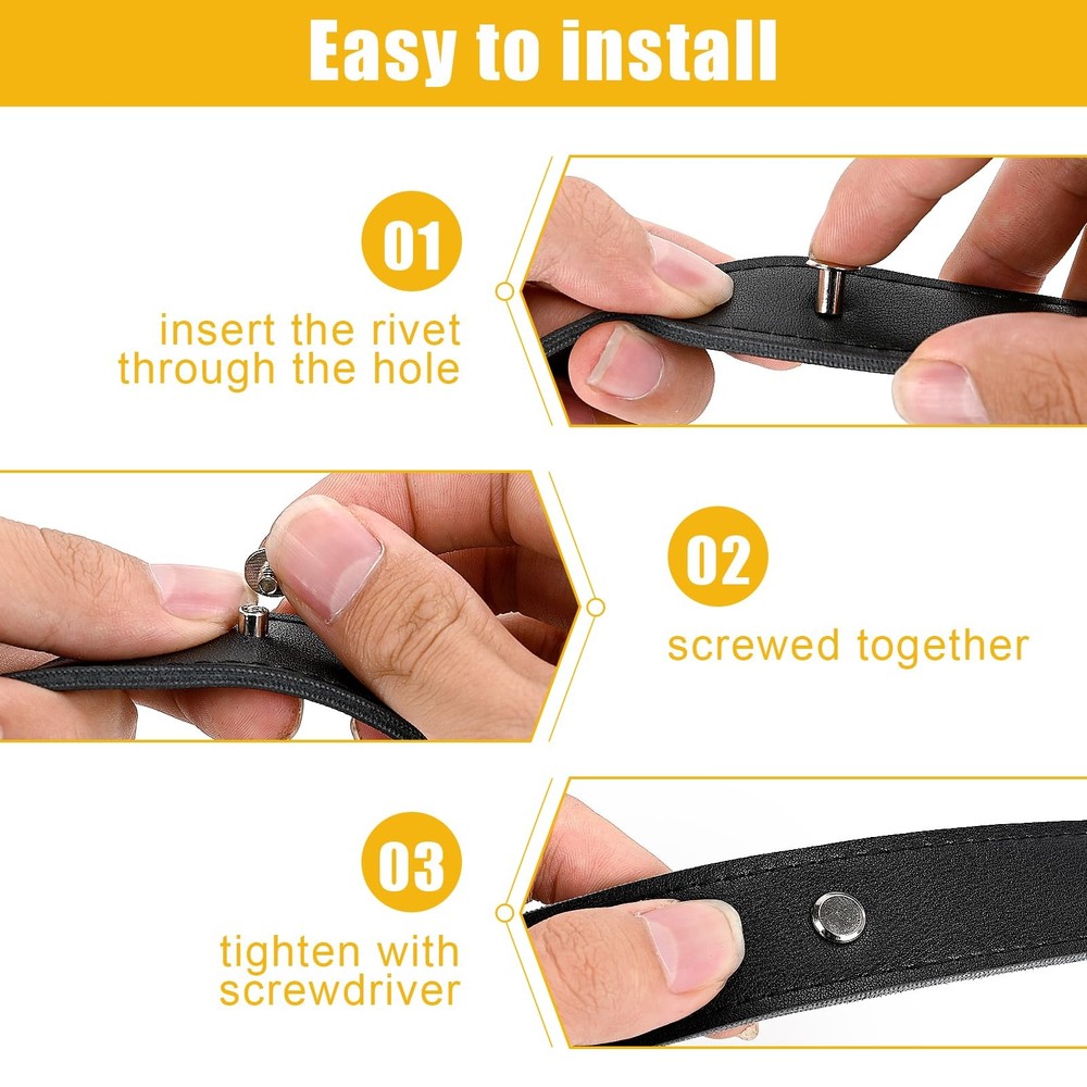 120 Sets Chicago Screws Kit M5 Leather Binding Rivets 6 Sizes Silver