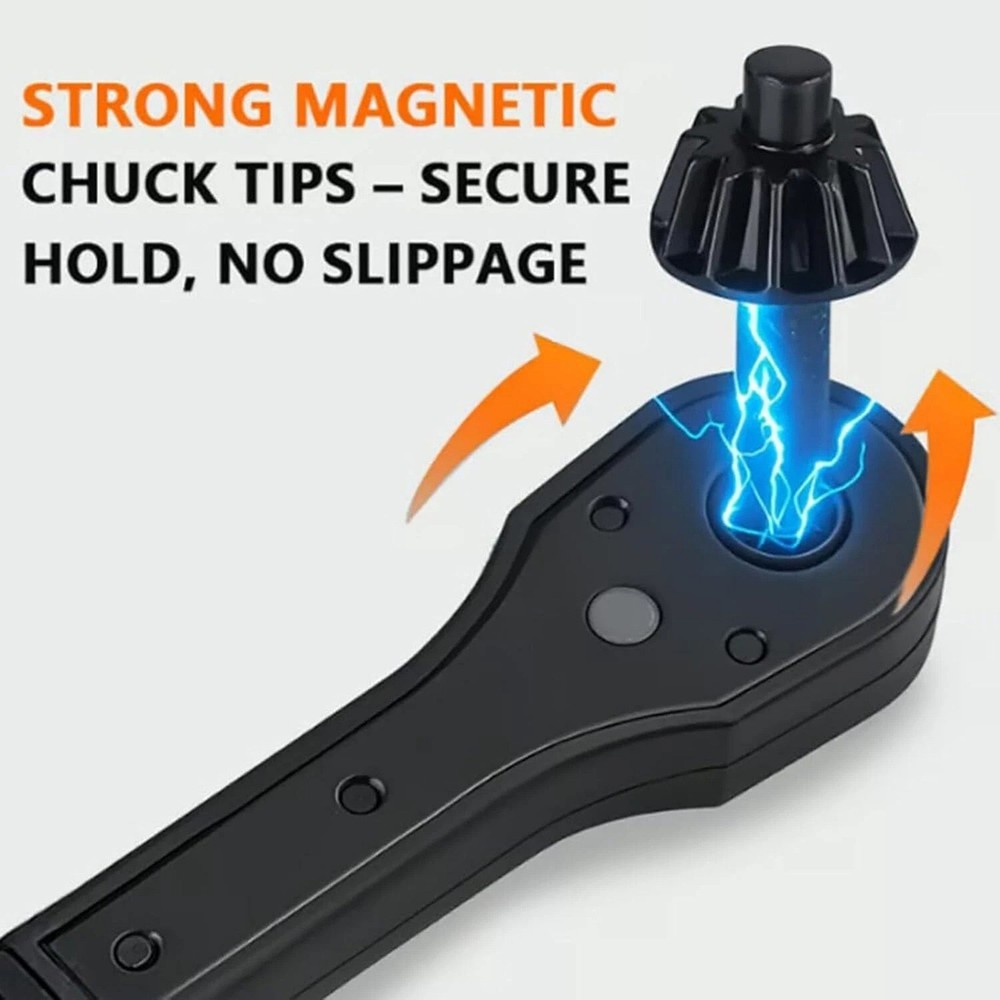 Ratcheting Drill Chuck Key Set 2-in-1 Universal Wrench Spanner with 3 Sockets