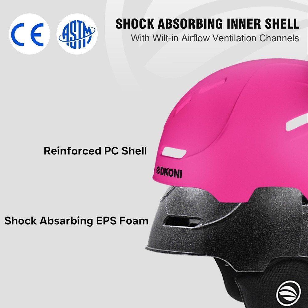 Ski Helmet for Adults (Medium, Pink)