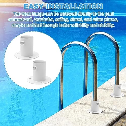2 Pack Pool Ladder Brackets Deck Flanges, for Above Ground Pool Ladder 1.5"