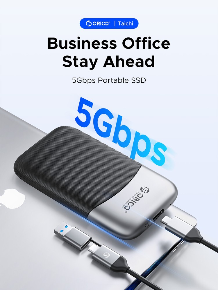 ORICO 1TB External SSD 2 in 1 Portable Solid State Drive USB C USB 3.2 PSSD