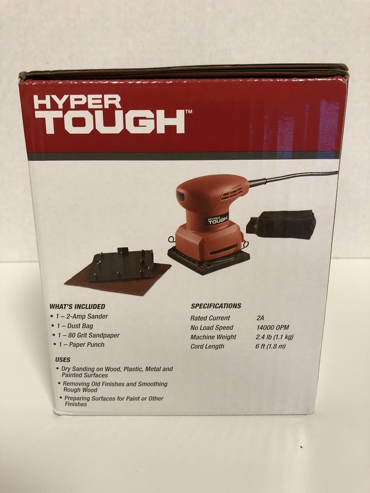 Hyper Tough 2-AMP 1/4 Sheet Sander Dust Sealed Switch Extraction System With Dus