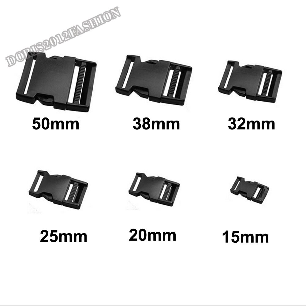 Adjusting Plastic side release buckles Belt Paracord clips webbing black white