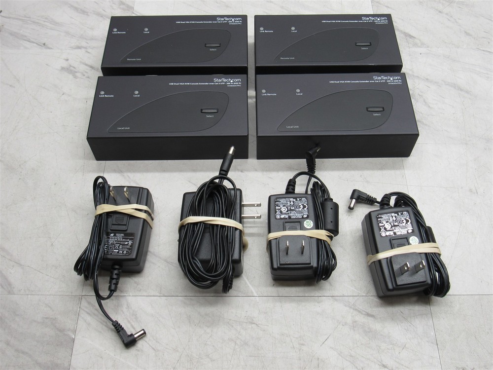 4 LOT StarTech SV565DUTPU USB VGA KVM Console Extender over CAT5 UTP + Adapter