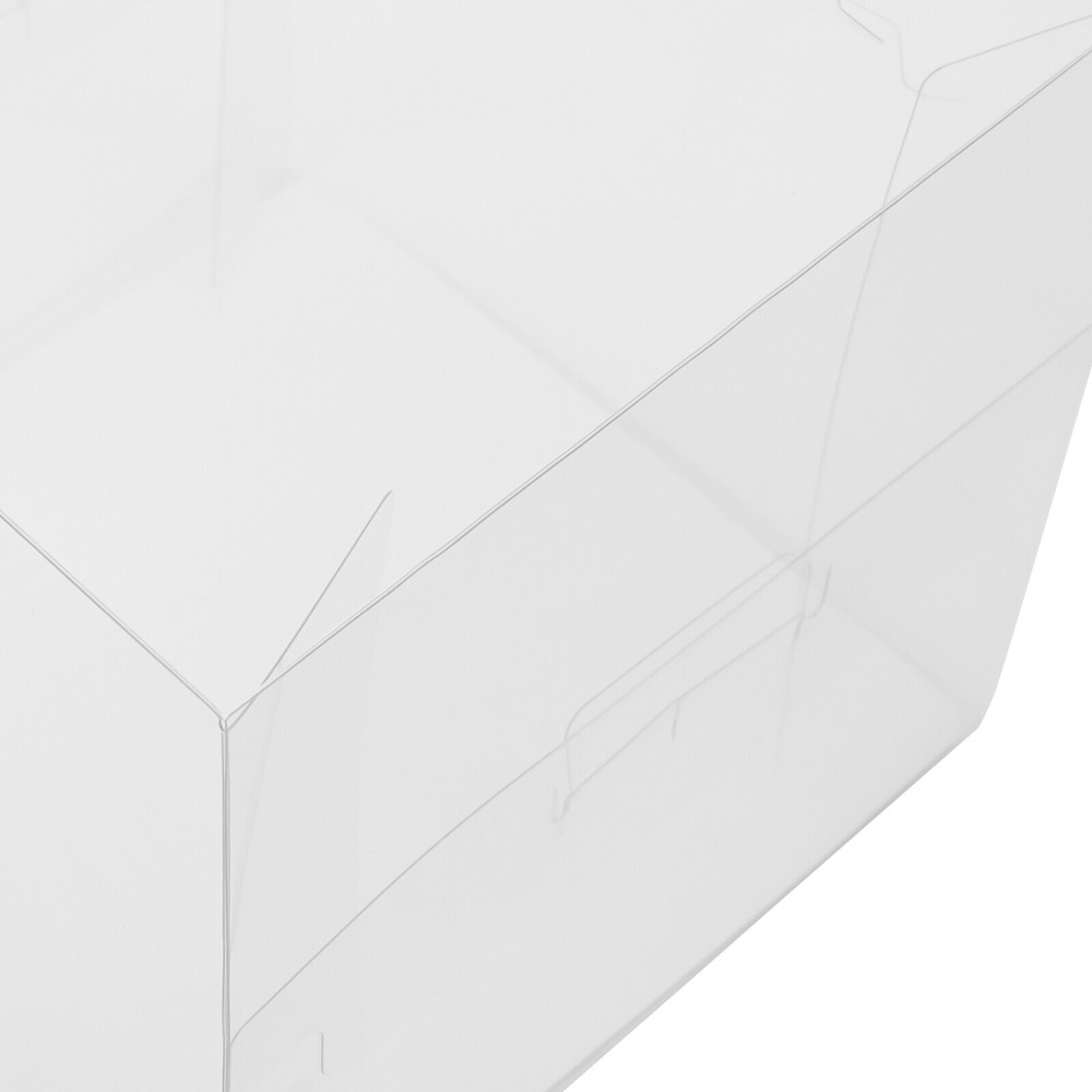 50 Count Clear Cake Boxes Set - Square Design with Sturdy Handle