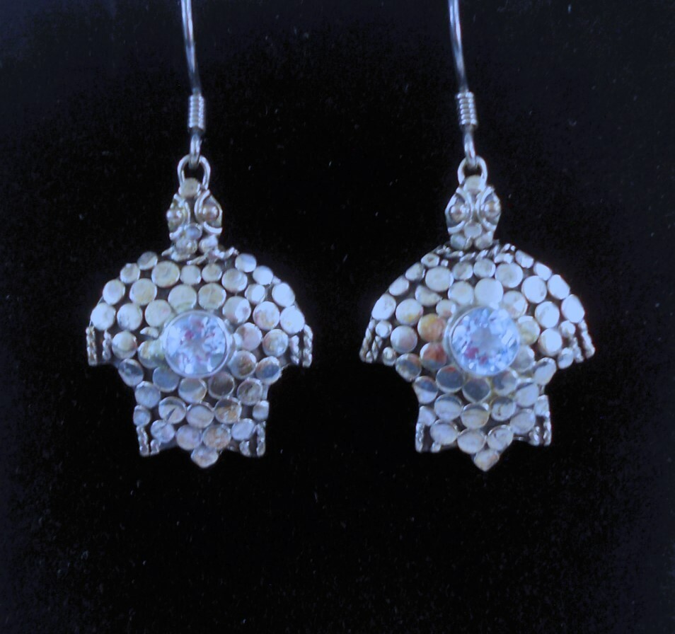 Handmade Sterling Silver Blue Topaz Jellyfish Earrings