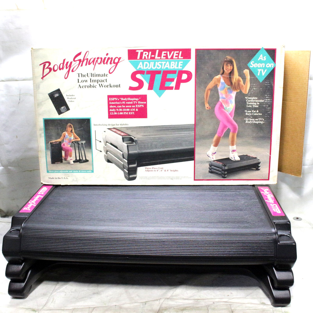 Step Exercise Aerobics Exercise Stepper Body  Adjustable Step USA Made No VHS