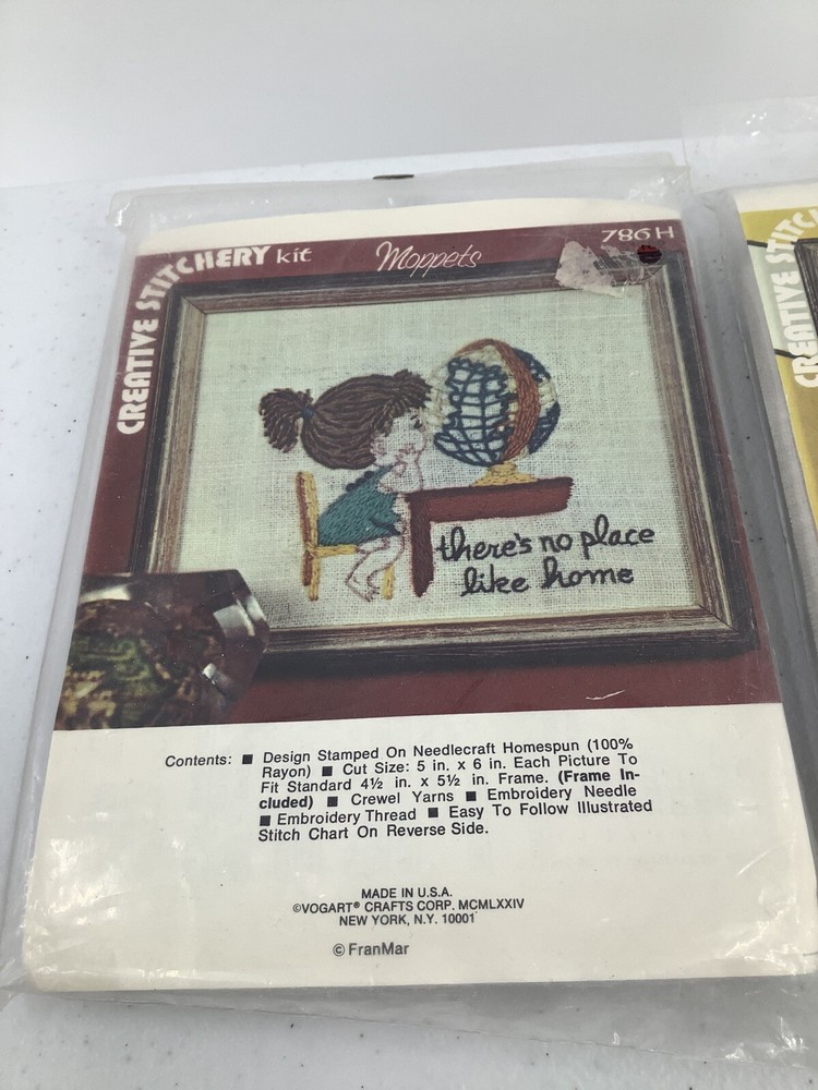 2 Moppets Creative Stitchery Kits Crewel Sharing Is Everything Theres No Place