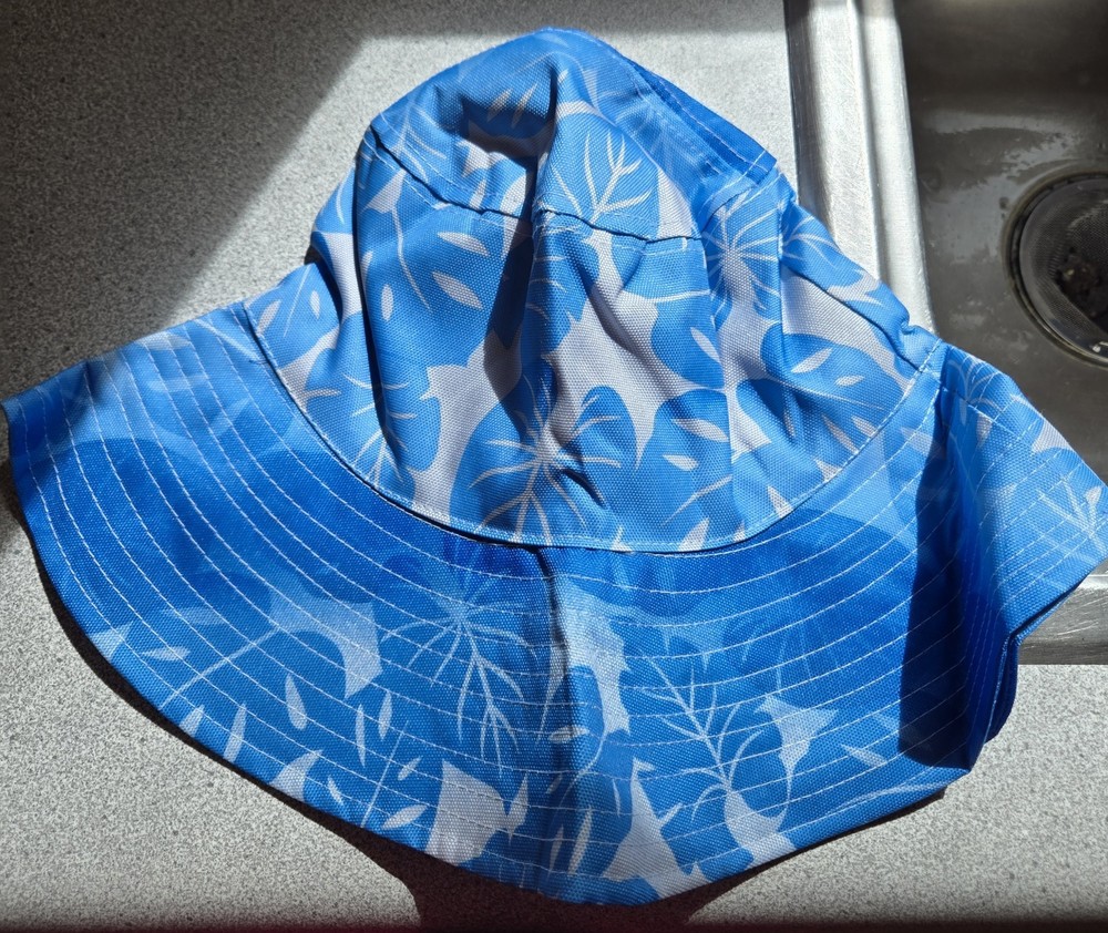 3pc Blue Polyester Beach Bag Set W/ Hat NIP