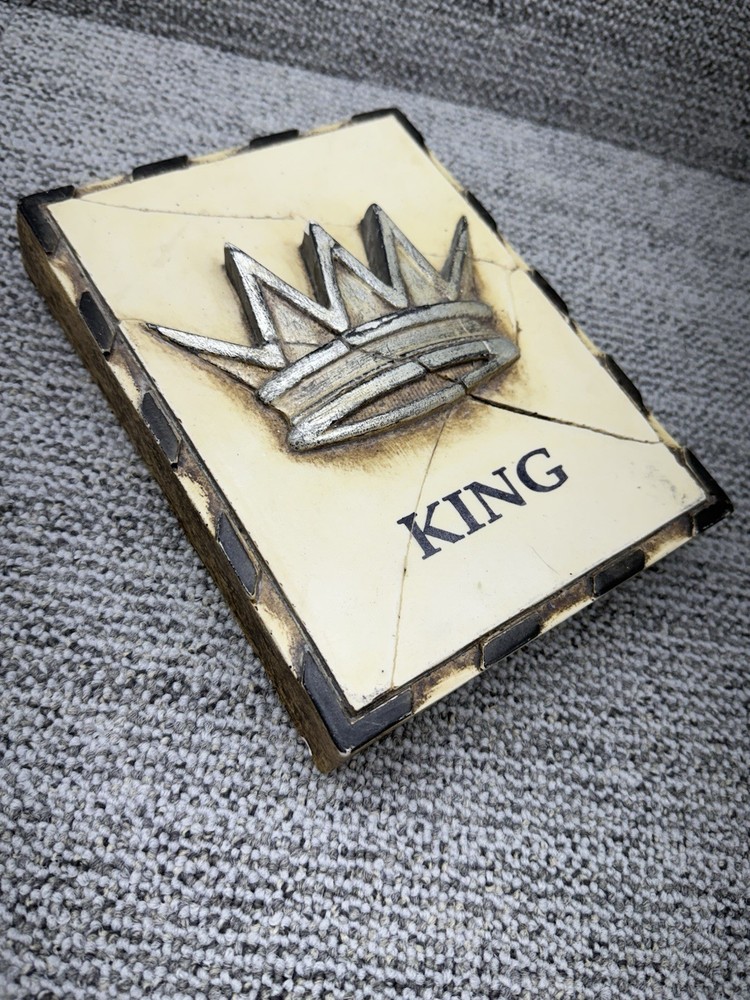 Sid Dickens Memory Tile Block "King" Silver Crown Retired 1995 Series M Logo