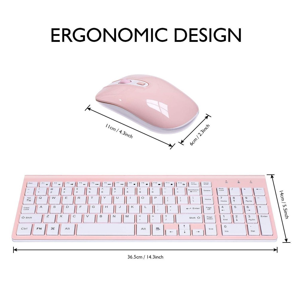 cimetech Wireless Keyboard and Mouse Combo, Compact Full Size Wireless Keyboa...