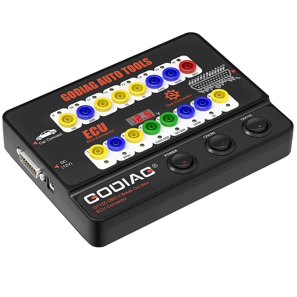 GODIAG GT100 Auto Tool OBD2 Break Out Box E-CU Connector OBD2 Protocol Detector