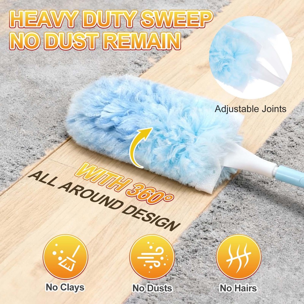 4 Count Blue Handle Refill, with 40 Blue Dusters