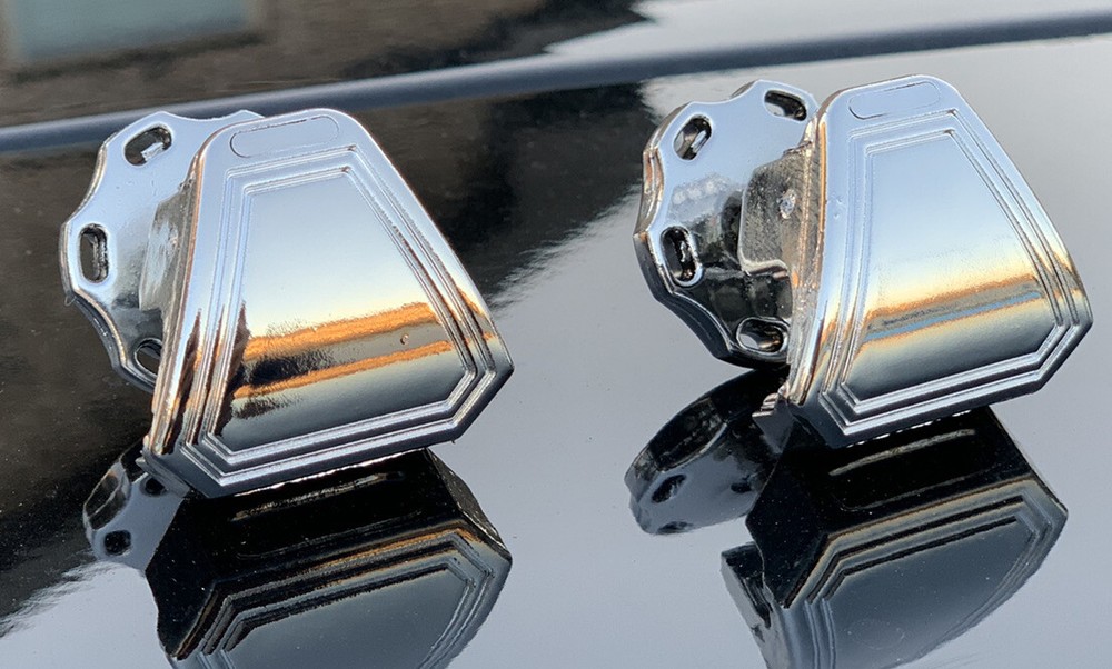 Precision Football Helmet Visor Clips - Chrome Silver