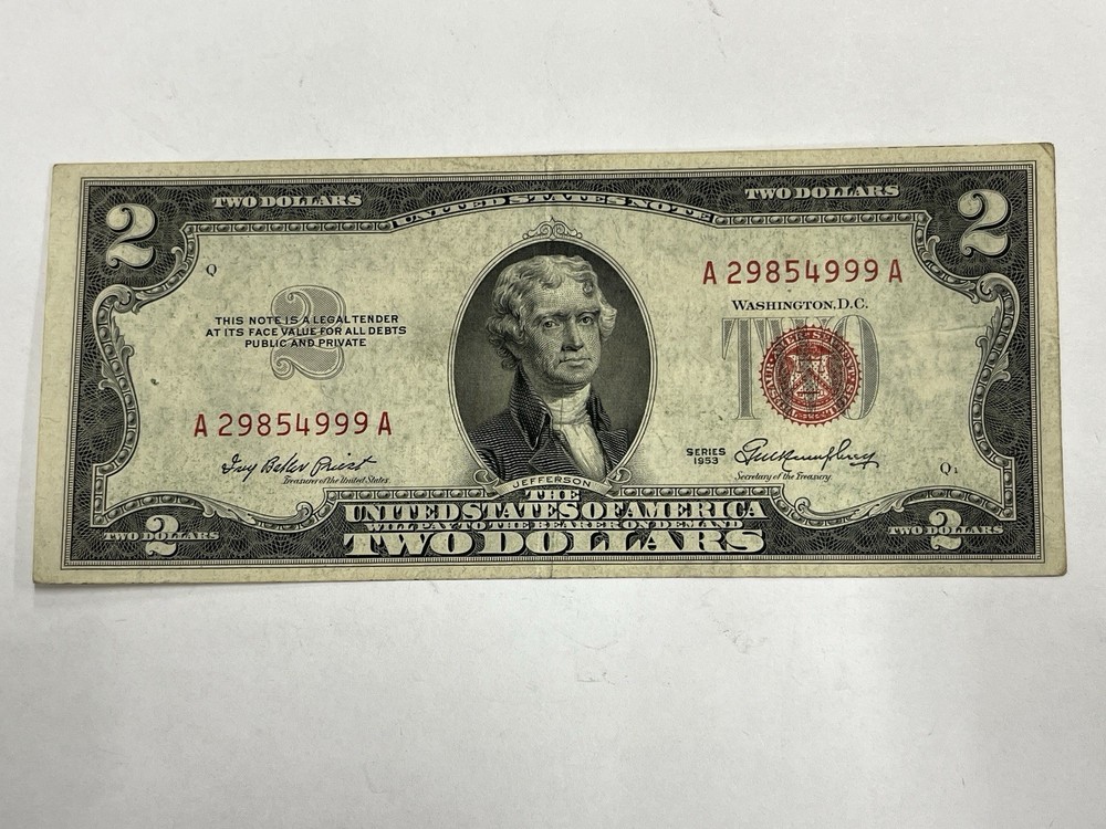 1953 RED Seal $2 United States Note