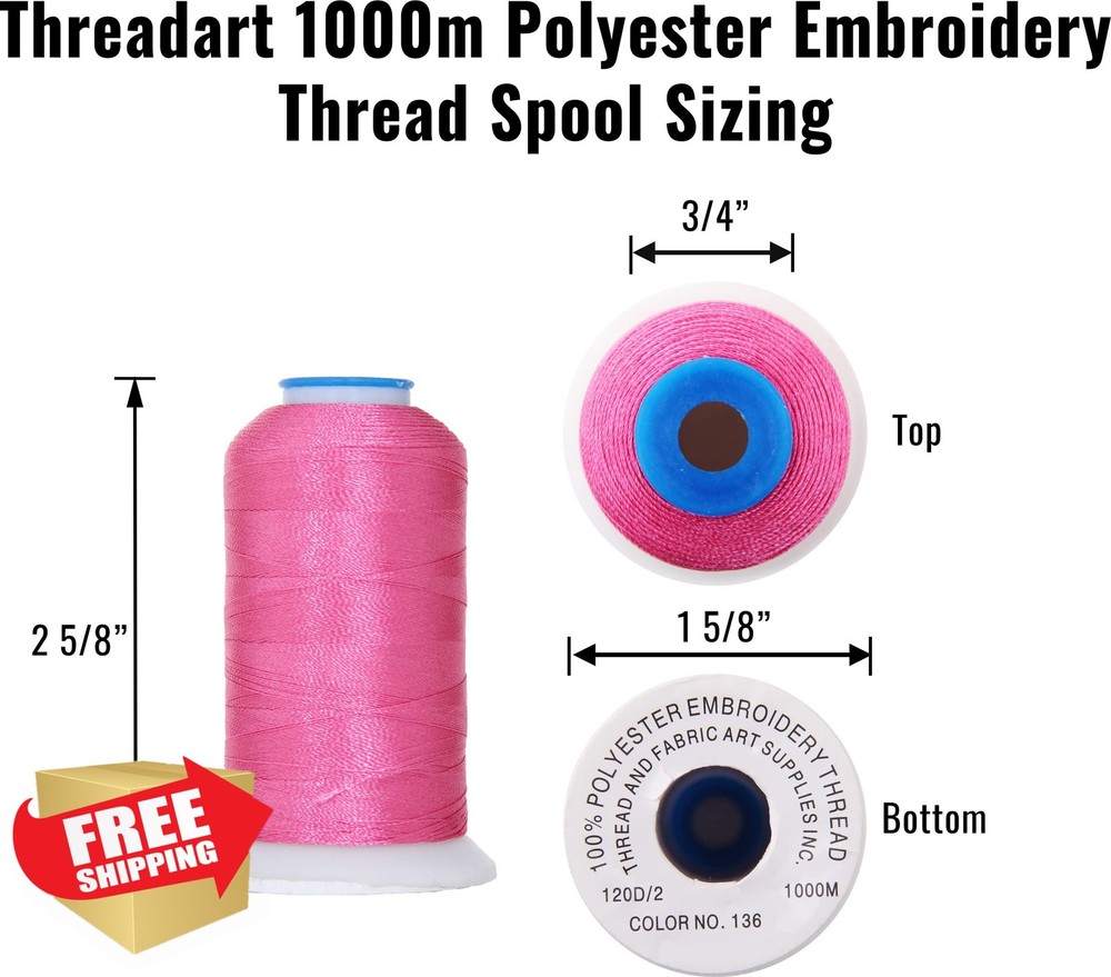 Threadart Polyester Embroidery Thread 1000M Spool Avocado 222