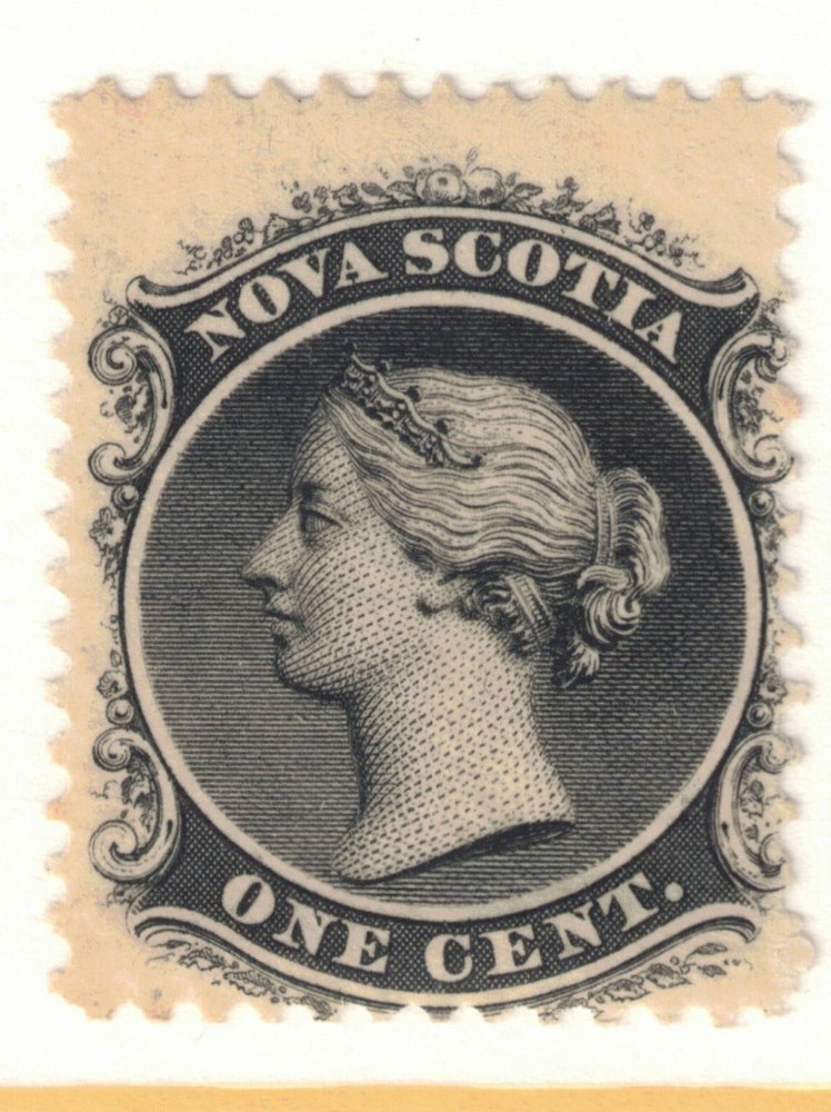 1860 Nova Scotia Scott 8 1c Black Mint MH