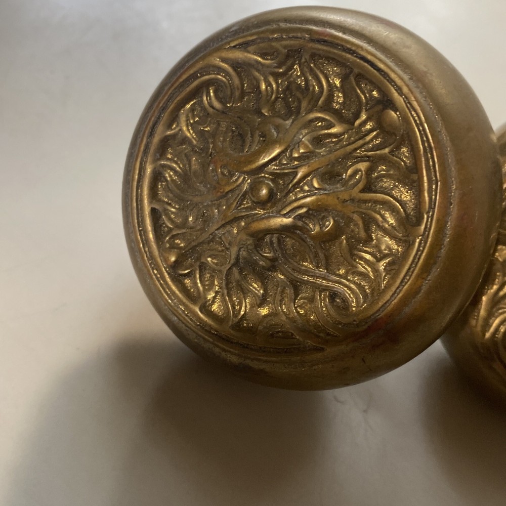 late Victorian style compression brass door knobs set