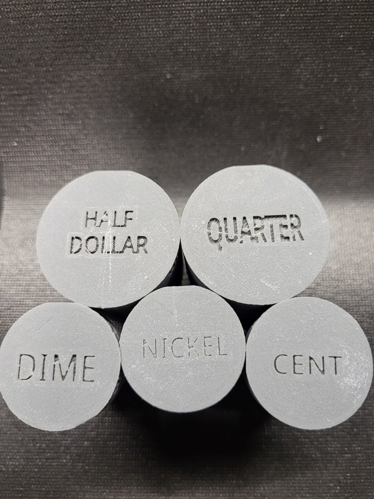 3D Coin Die Models - Half Dollar, Quarter, Dime, Nickel, Cent
