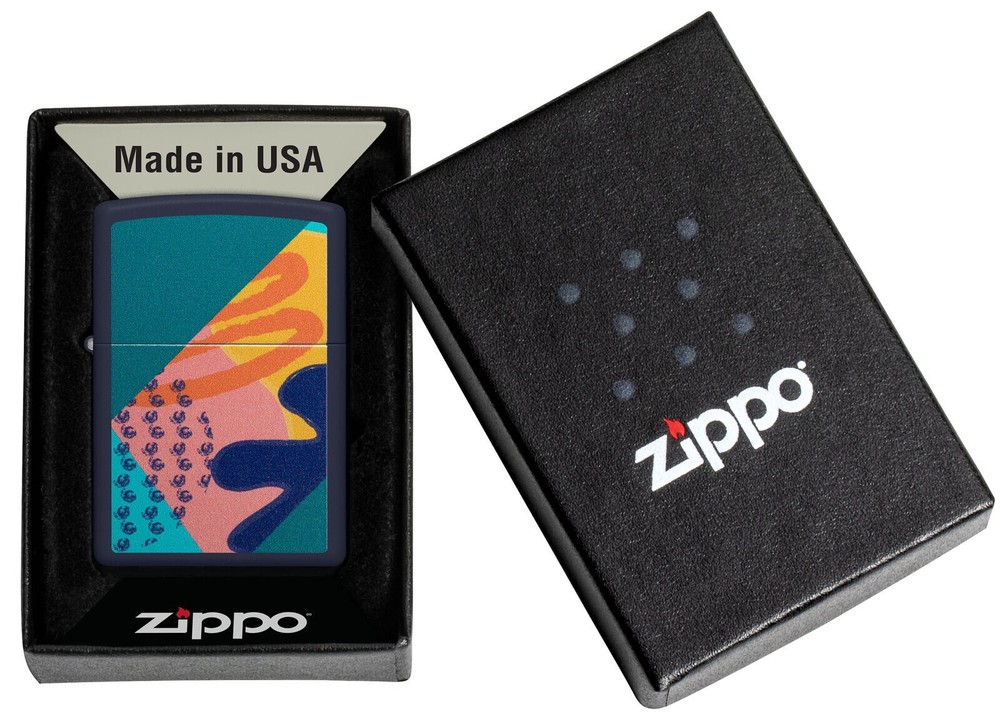 Zippo Retro Pattern Design Navy Matte 48417