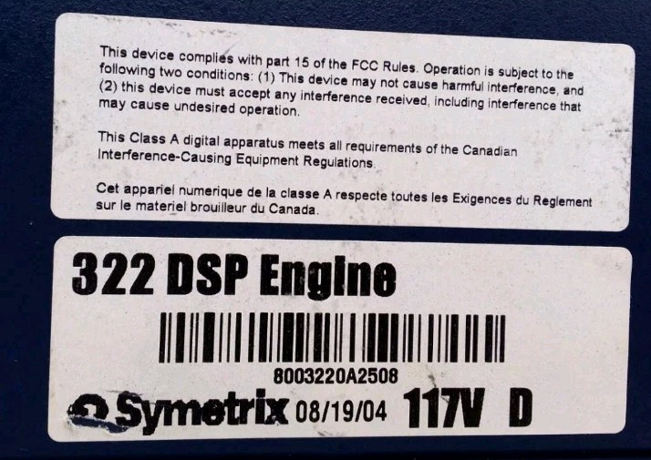 Symetrix 322 - 2 Input 2 Output Multi-Function DSP Processor
