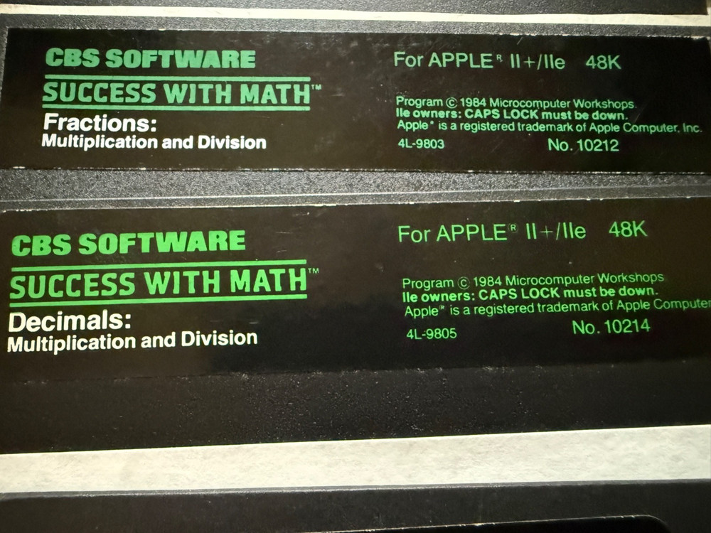 Apple 5.25 Software - MASTERTYPE + Key Perfect.. tested to work on Apple 2c