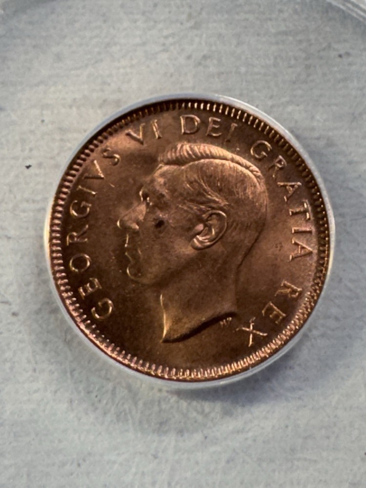 1949 Canada 1 Cent Graded MS 65 RD by ANACS