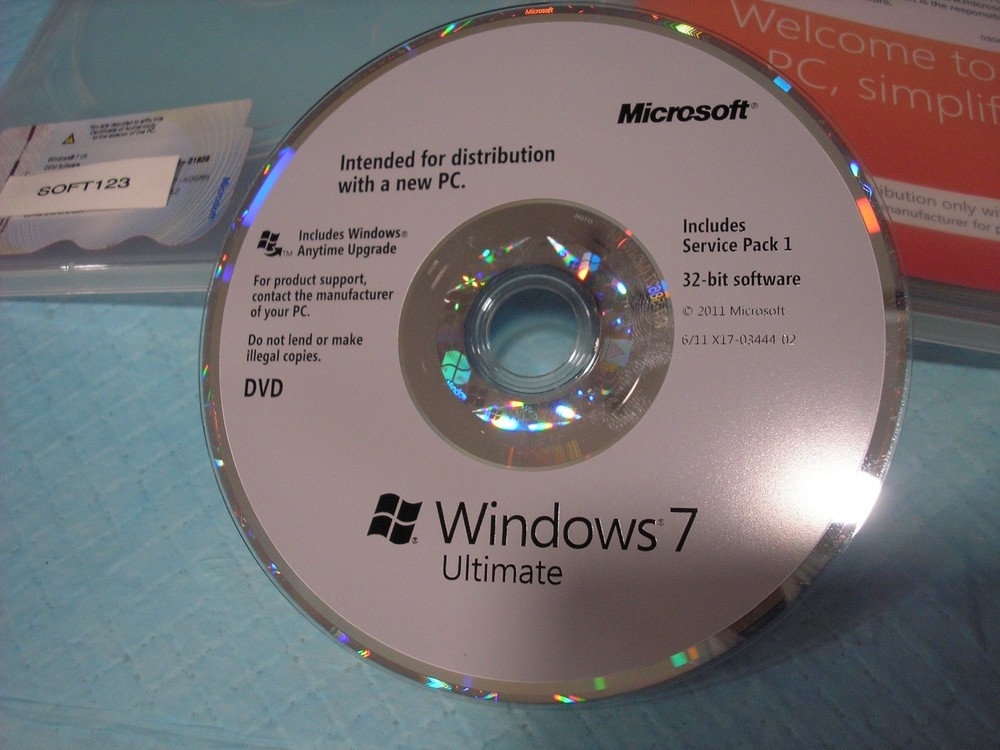 MS Microsoft Windows 7 Ultimate 32 bit DVD Full English =NEW=