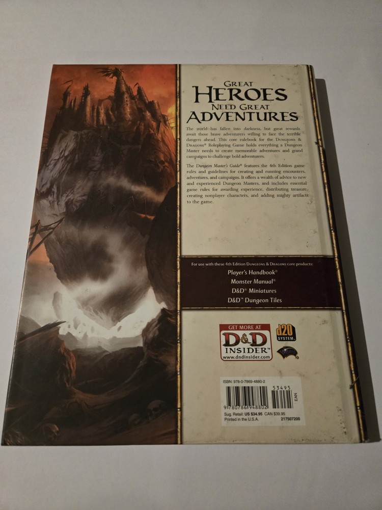 Dungeons & Dragons Dungeon Master’s Guide Core Rules Hardcover Book 2008