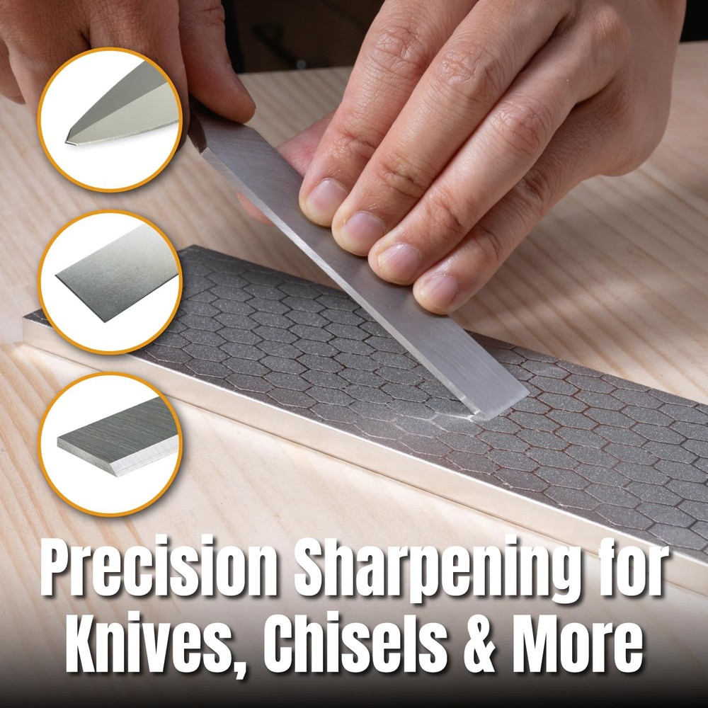 POWERTEC Diamond Sharpening Stone, 600/1000, Silver